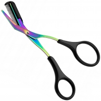 Nożyczki Do Modelowania i Regulacji Brwi z Grzebieniem - Rainbow