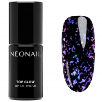 NeoNail Top Hybrydowy Top Glow Violet Aurora Flakes 7,2 ml