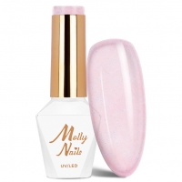 Molly Nails Lakier Hybrydowy 8 g - Nr 23 Transparent Glitter Pink